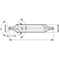 Centring drill DIN333 HSS type B 3,15mm